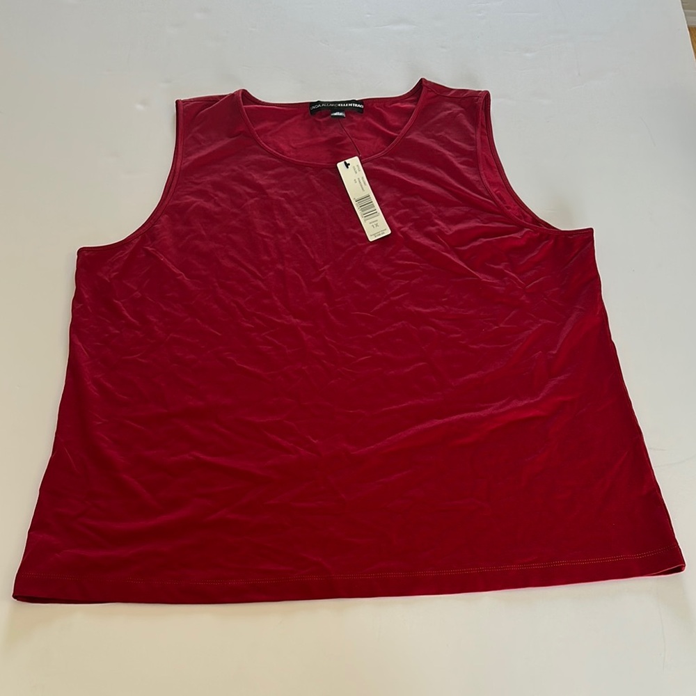 Ellen Tracy Red Sleeveless Tank Top